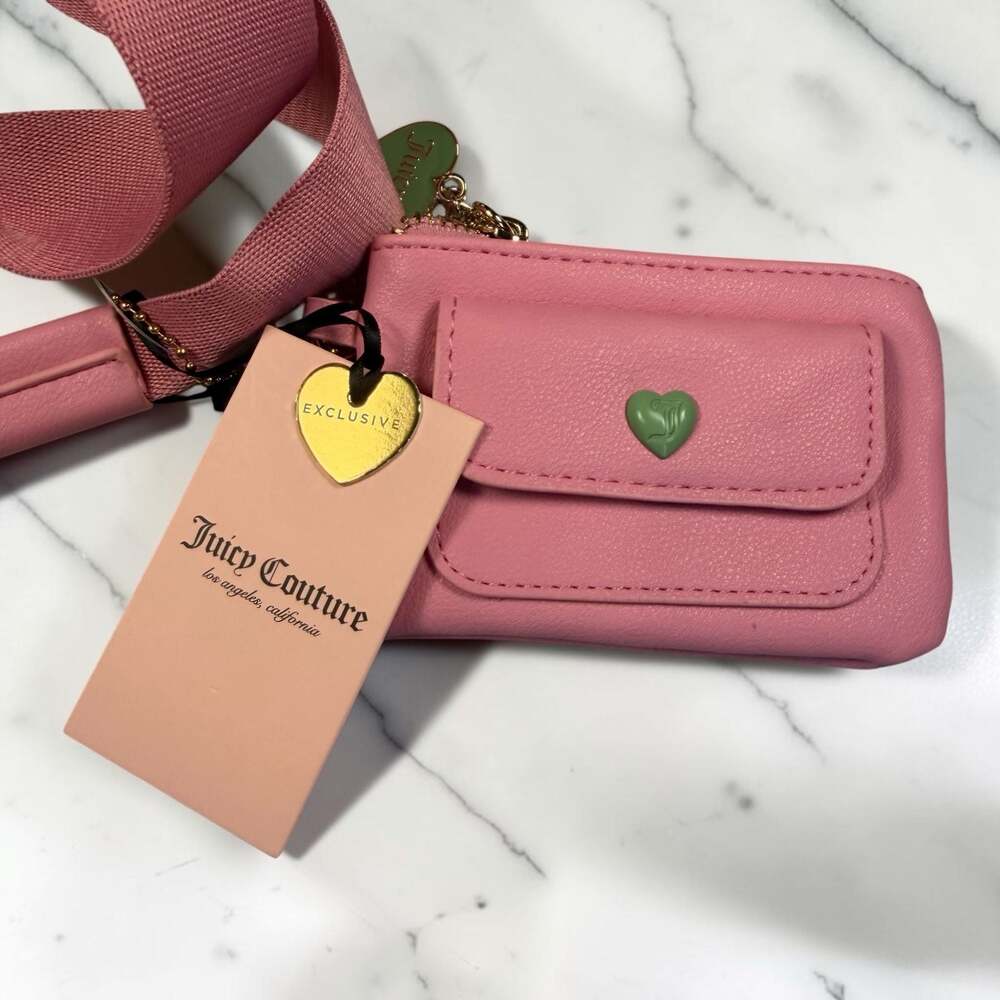 Juicy Couture Retro Strawberry Daydreamer Tote Bag in Pink with Green Bow - Picture 9 of 12